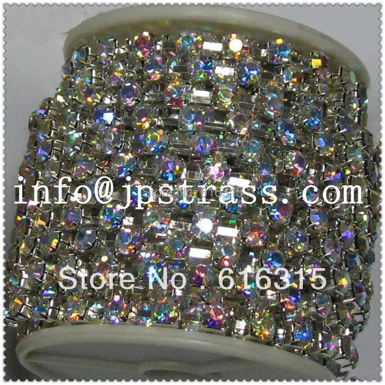 2 мм позолоченная цепь стразы с кристаллами ab цветная металлическая для обрезки