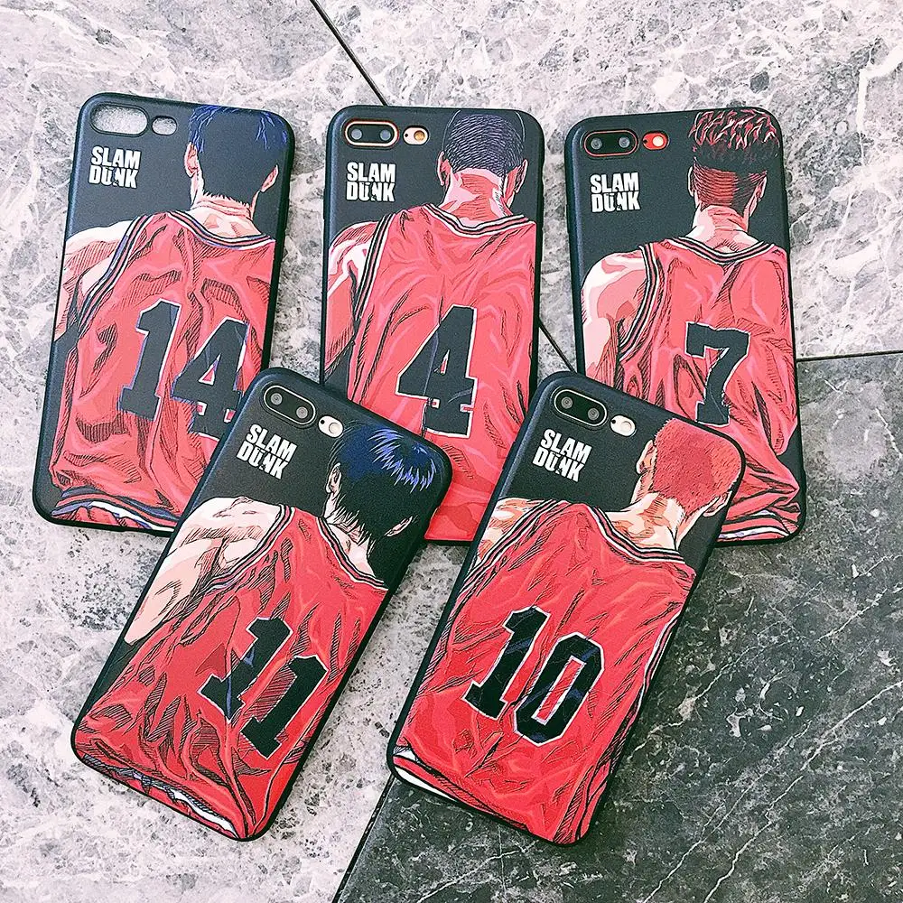 Японский комикс Slam dunk Sakuragi чехол для телефона iphone 8 7 6 6s plus X XS MAX XR 3d рельефный