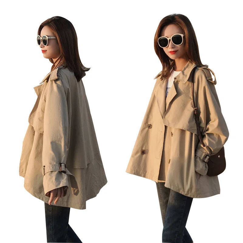 Тренчкот женский Новинка весна-осень 2019 модный свободный короткий тренчкот