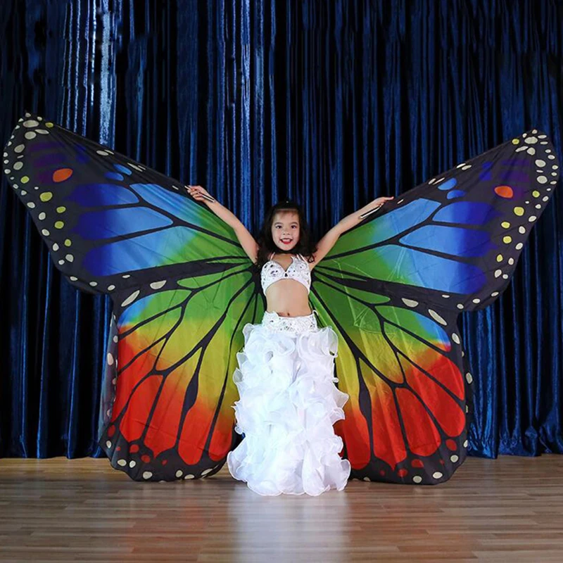 

Stage Performance Props Kids Dancewear Fairy Cape Polyester Dance Isis Wing Chiffon Butterfly Wings for Children Belly Dance