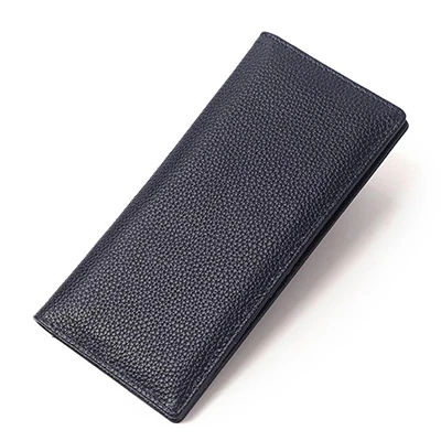 Dark Blue Лидер продаж, мужские кошельки, натуральная кожа, мужской кошелек, Длинный кошелек, настоящая воловья кожа, мужская сумка для денег, кошелек для мобильного телефона, мужской держатель для карт - Цвет: Dark Blue
