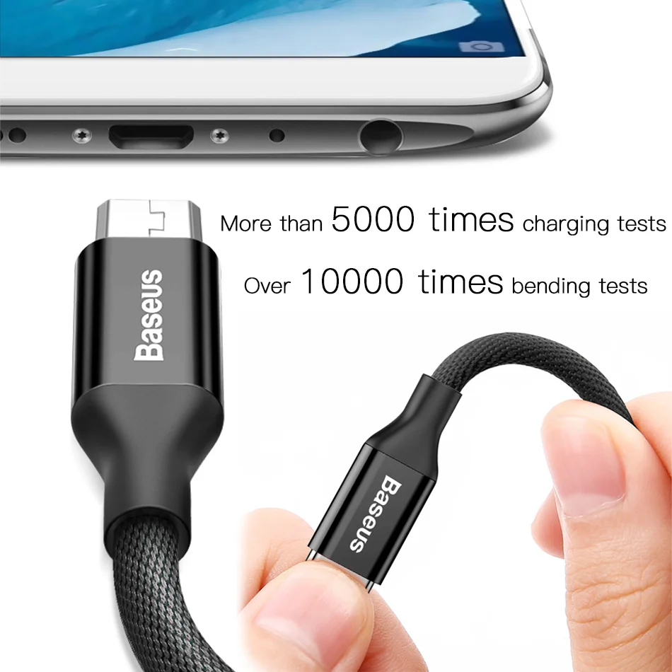 Кабель BASEUS для передачи данных USB Type A Micro длина 1 1.5 м цвет на выбор|baseus micro usb cable|cable