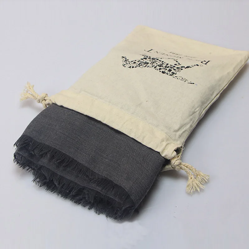 deep gray ZFQHJJ 200x130 см Женский Большой Простой хлопковый шарф хиджаб женская льняная Пашмина кисточка Шарфы Шали Обертывания Большие размеры с сумкой - Цвет: deep gray