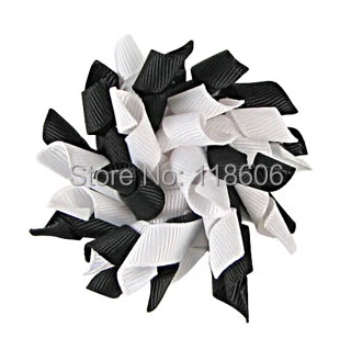 

100pcs Korker Hair Bow Clip Black and White Clippie Small Korker Bow Free Shipping