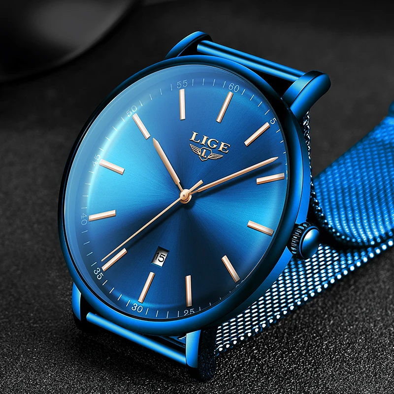 Relojes Hombre LIGE новинка 2019 мужские Модные Спортивные кварцевые часы от ведущего