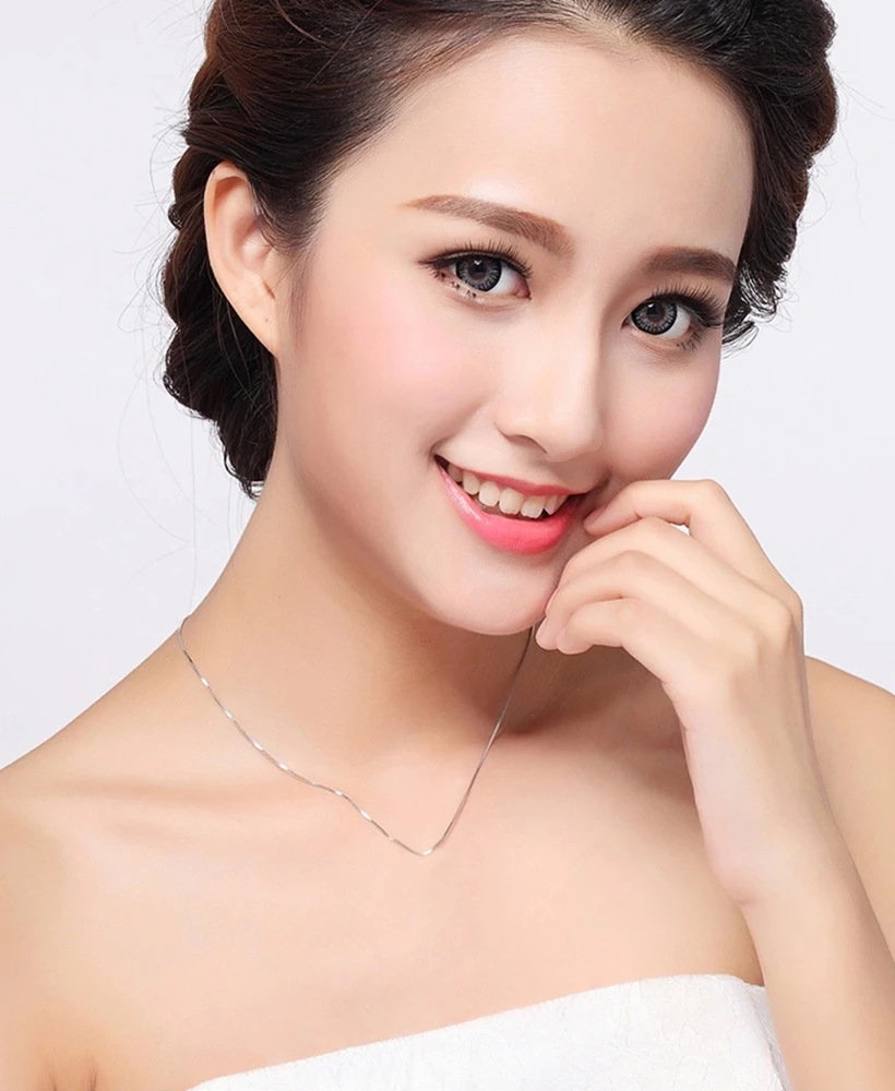 925 стерлингов Серебряные ювелирные изделия долгий ящик цепи Цепочки и ожерелья