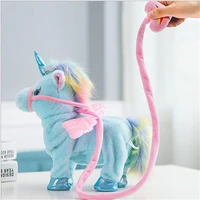 electric walking unicorn plush toy stuffed animal electronic singing music unicornio toy christmas gift vip horse vocal toy