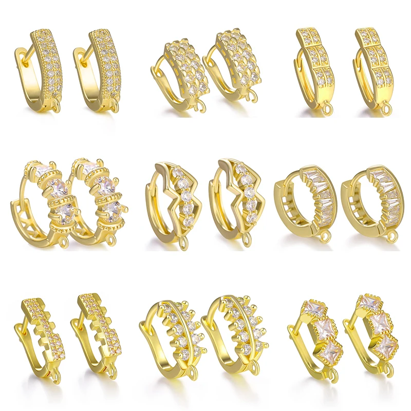

Juya New Schwenzy DIY Gold/Silver Color Creative Basic Fastener Dangle Earring Hooks Accessories For Handmade Earrings Making
