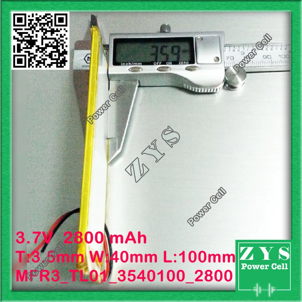 Литий ионная аккумуляторная батарея 3 7 в 2800 мАч для планшетного ПК размер: 5x40x100 мм