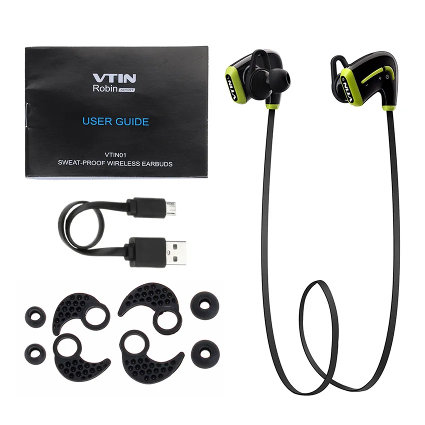 VTIN Беспроводная Bluetooth 4 0 гарнитура HIFI стерео звук легкие наушники спортивные с