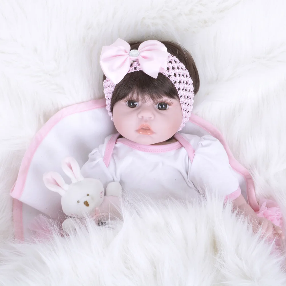 55 см силиконовые куклы Reborn Baby мягкие реалистичные Bebe для девочек живые настоящие