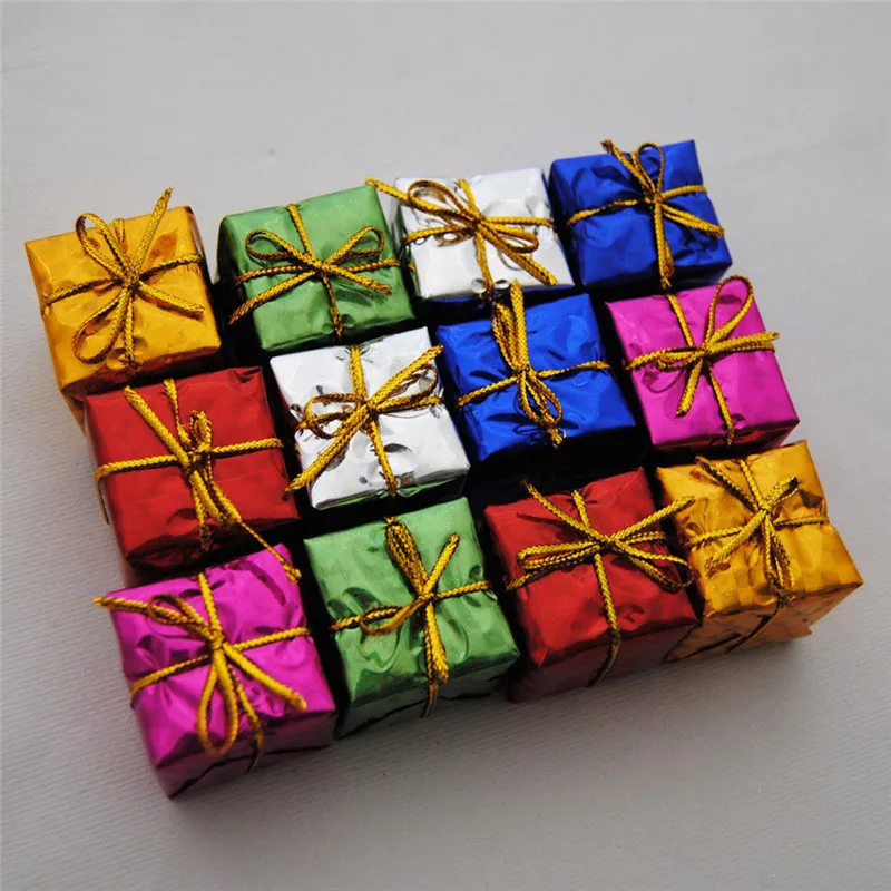 12 шт. блестящие подарочные коробки упаковка для вечерние Рождественская елка