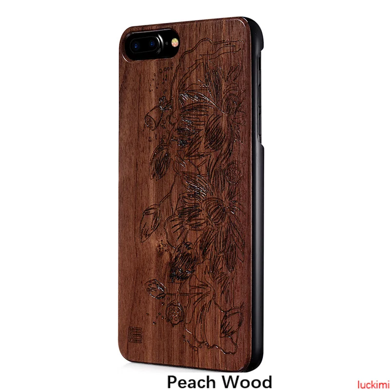 Чехол для iPhone 8 Plus 6 7 S цветок лотоса персик вишня дерево бамбук резьба природа
