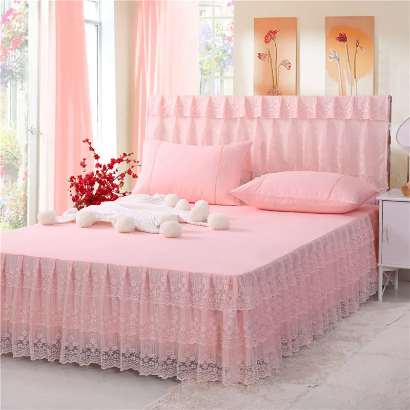 Falda de cama manta кружевная юбка принцессы для укладки кровати 1,5 м/1,8 м/2,0 м кровать - Цвет: Bed Skirt-17