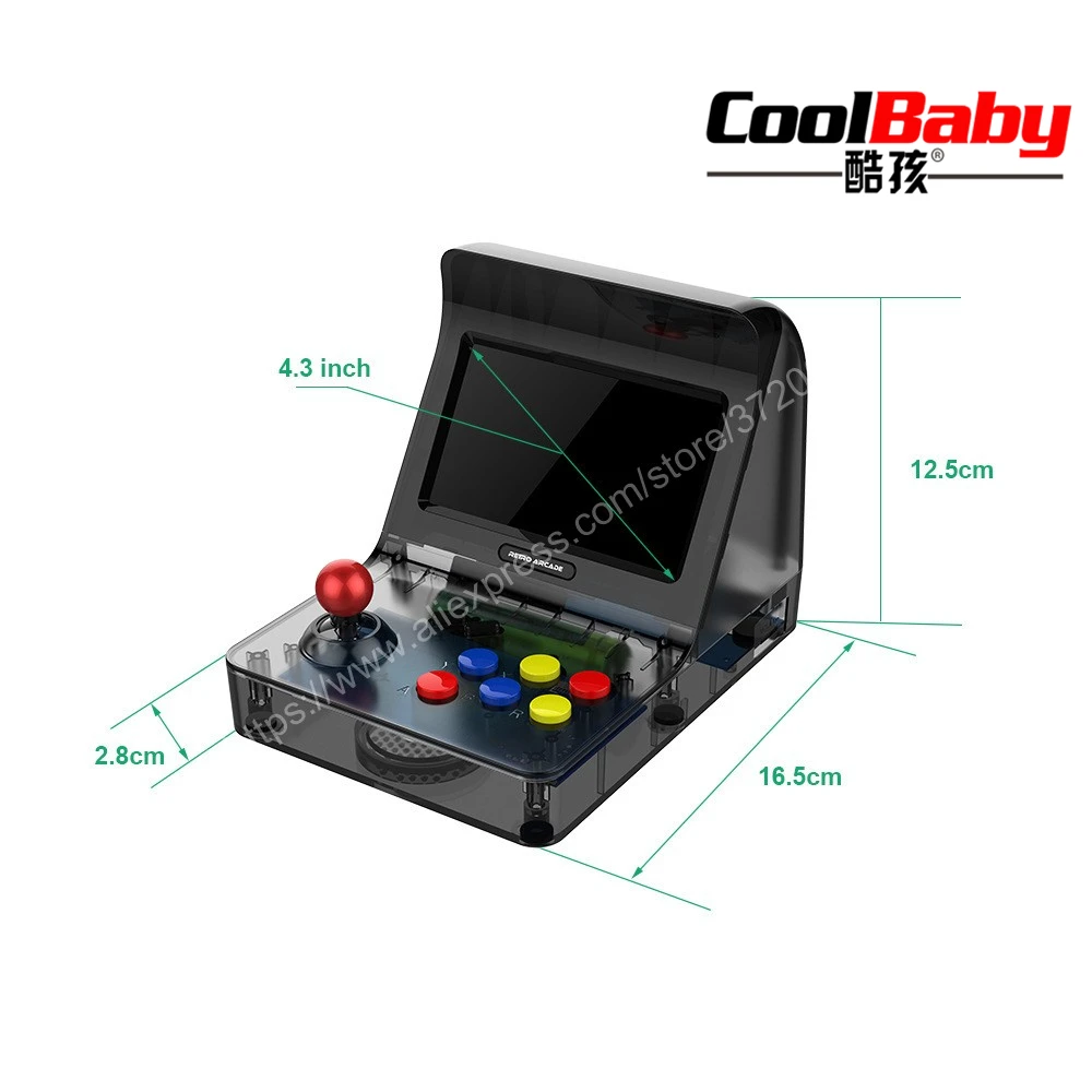 Портативная ретро мини портативная игровая консоль Coolbaby 4 3 дюйма 64 бит 3000 игр