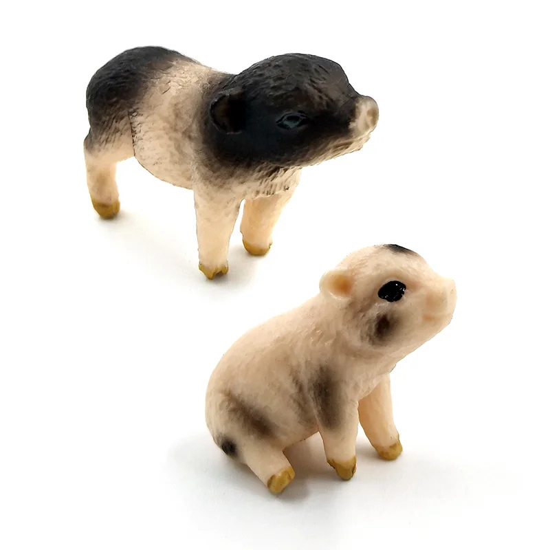 2 Pcs Porket Мини-моделирование Красной лисы поркет свинья фигурки животных лесные дикие животные пластиковые украшения развивающие игрушки подарок для детей - Цвет: 2 Pcs Porket