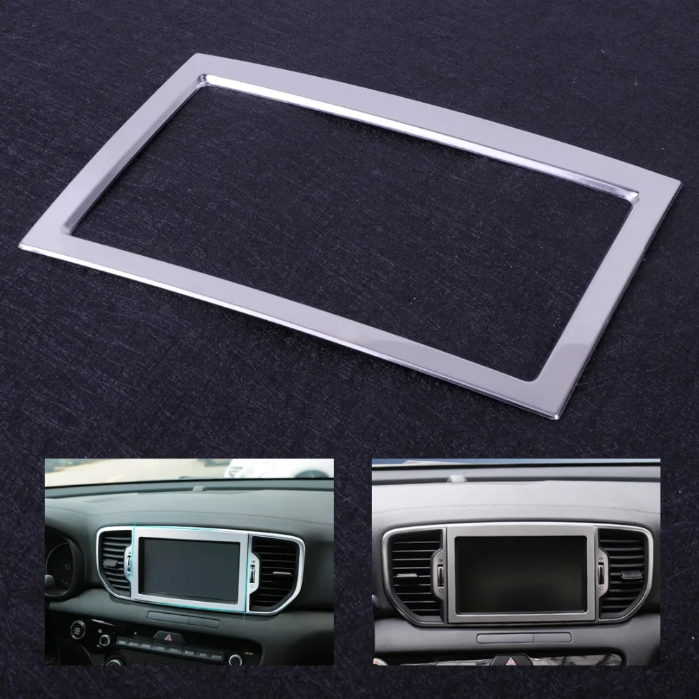 

CITALL ABS Chrome Dash Navi Navigation Screen Panel Cover Trim Frame Bezel Fit For Kia Sportage EX 2.4L/ LX 2.4L/ SX 2017