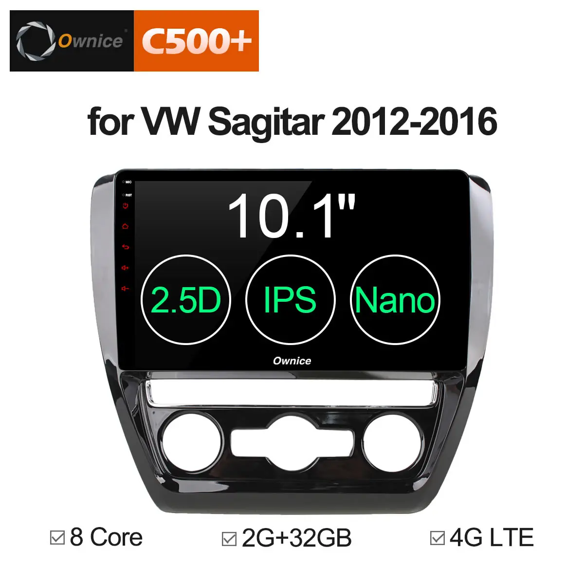 Ownice C500 + G10 10 1 дюймов ips Восьмиядерный Android 8 автомобиль DVD Радио для Volkswagen VW Sagitar 2012