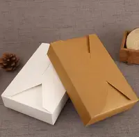 100pcs/lot 19.5cmx12.5cmx4cm kraft paper gift box envelope type kraft cardboard boxes package for wedding party invitation cards