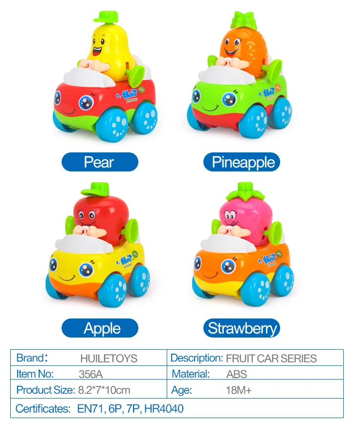 4 шт./лот Детские Игрушки для раннего развития Brinquedos Bebe фруктовые машинки фрикционные детские игрушки рождественские подарки HUILE игрушки 356A