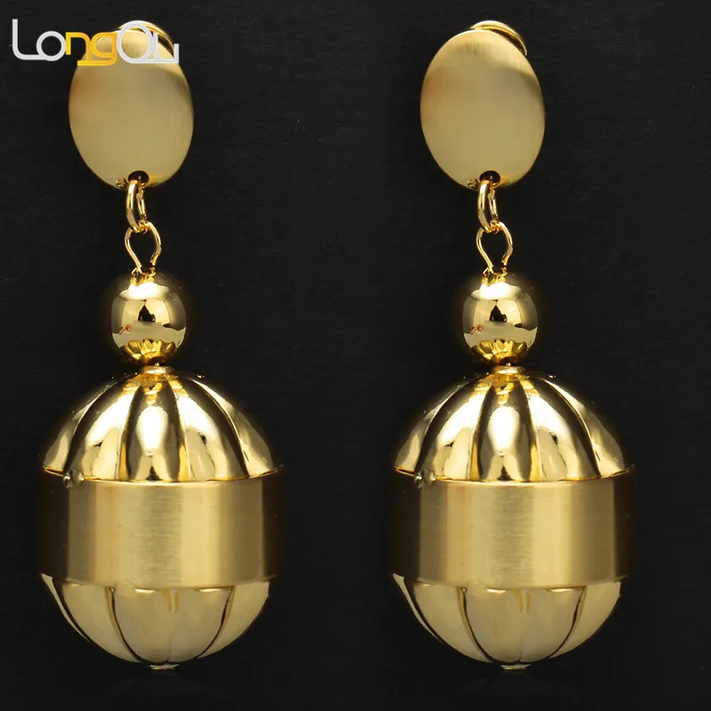 Высококачественные гладкие серьги-подвески из нержавеющей стали большие