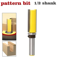 1pc template router flush trim bit with 12 shank woodworking cutter tenon cutter for woodworking tools