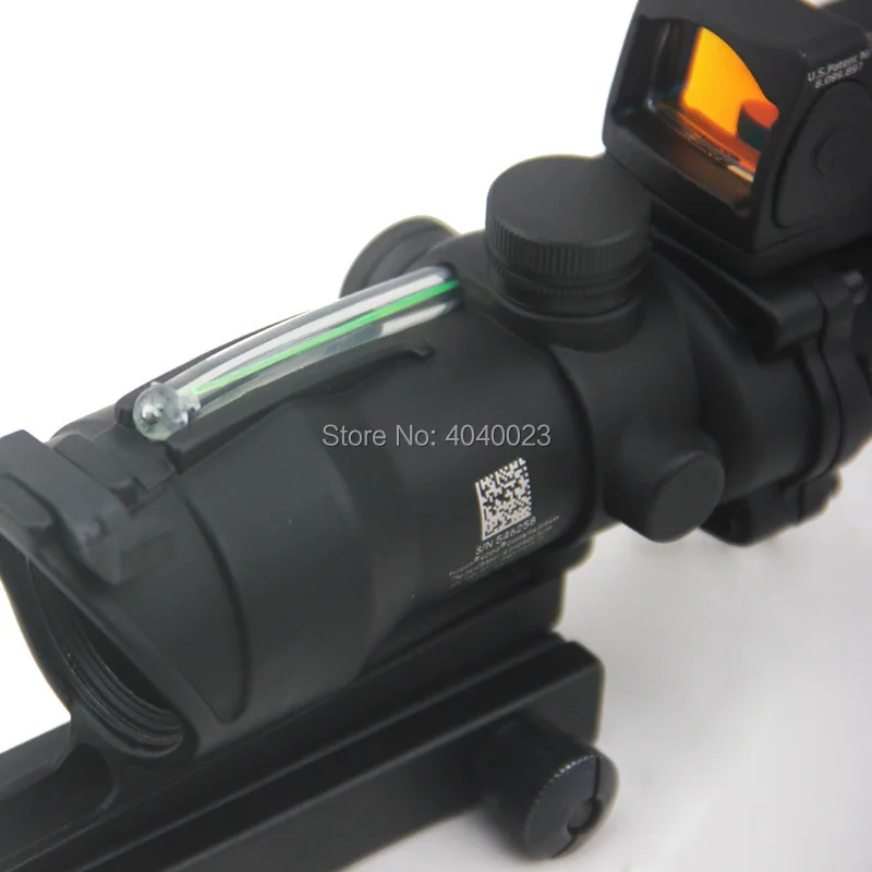 Тактический ACOG 4X32 волокно Источник Зеленый Оптическое волокно прицел с RMR микро Красный точка зрения маркированная версия