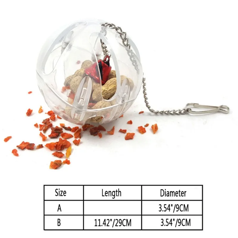 Прочный домашние попугаи мяч игрушки висячая кормушка с подвеской цепная клетка