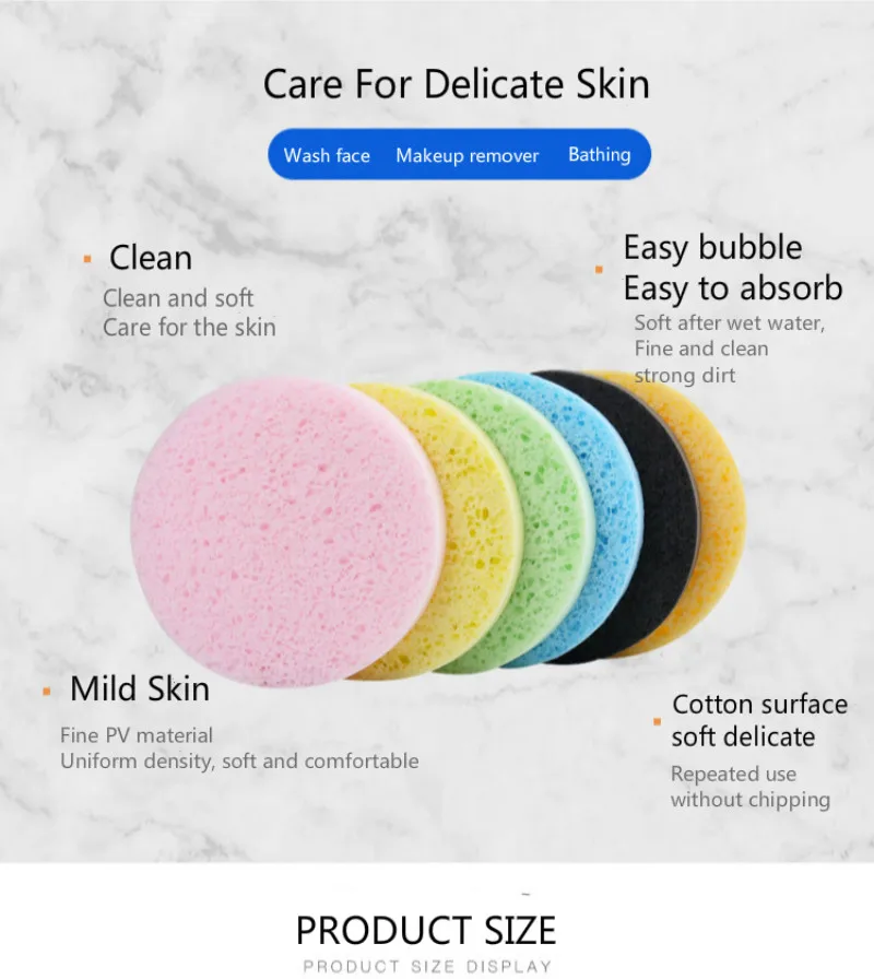 4 шт натуральных волокон древесины лице Puff очищения губка для мытья Exfoliator Очищающий Губка слоеного умывания