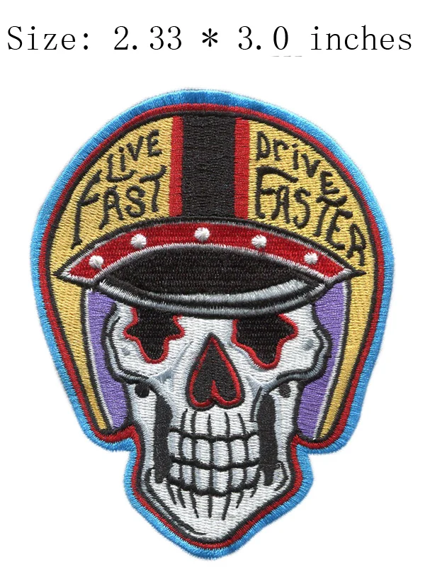 Широкая вышитая нашивка с изображением черепа 2 33 дюйма для винтажных сумок