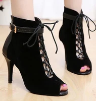 new women black suede dance shoes boots latin ballroom salsa dancing shoes all size