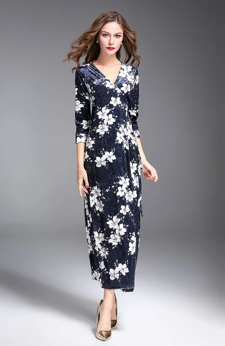 Летнее платье 2017 женское с принтом Кружево Платья для женщин Европейский дизайн