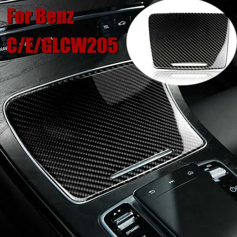 

1Pcs Carbon Fiber Cup Holder Cover Trim Panel For Mercedes Benz C/E/GLCW205