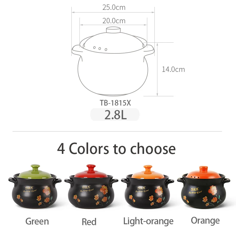 3л эмалированный керамический суп Pos цветная крышка кастрюля Cocotte Ceramique тушение керамический горшок для приготовления пищи
