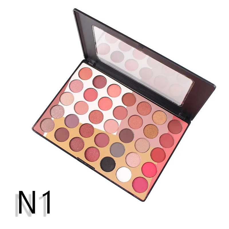 N1 Miss rose 35 цветов Палитра теней для век яркие цвета розовый красный телесный пигментированные тени для век водонепроницаемые тени для глаз с металлическим отливом пудра MS163 - Цвет: N1