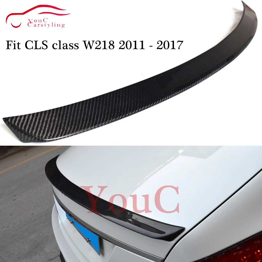 W218 AMG стиль углеродное волокно задний спойлер крыло багажника губа для Mercedes CLS class