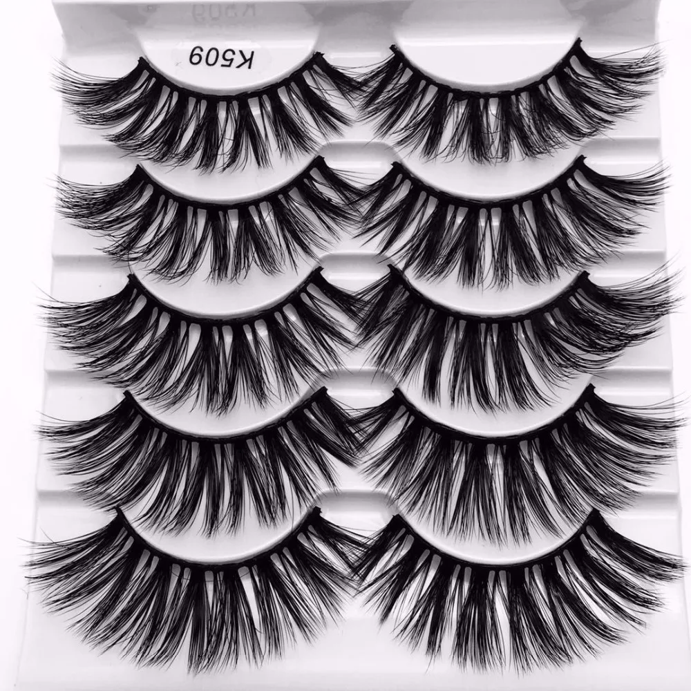 NEW 50 Pairs 3D Mink Hair False Eyelashes Criss-cross Wispy Cross Fluffy 22mm-25mm Lashes Extension Handmade Eye Makeup Tools | Красота и