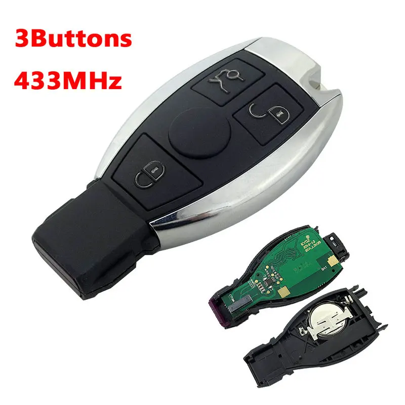 3Button 433Mhz OkeyTech 2 3 4 кнопки 315 МГц 433 Мгц дистанционный смарт-ключ для Mercedes Benz 2000+ NEC BGA W204 2007- C180 C220 C200 дистанционные ключи - Цвет: 3Button 433Mhz