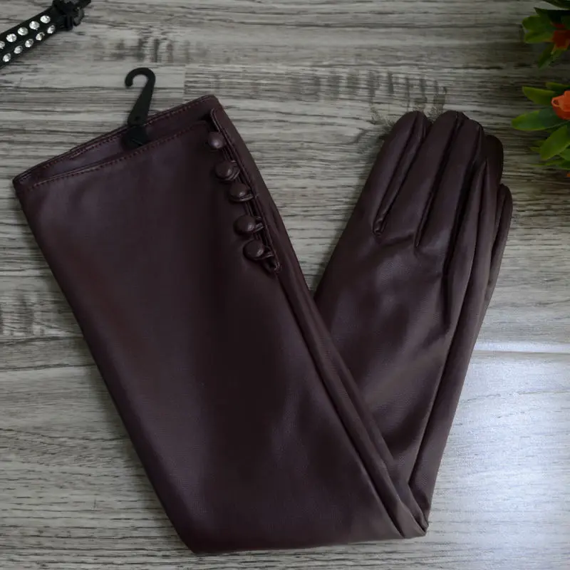 Модные женские перчатки 2019 красивые кожаные длинные для женщин модные Варежки
