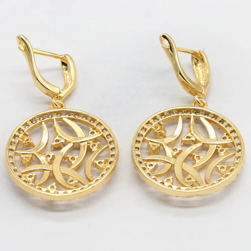 Оптовая продажа золотого цвета Свадебные Ювелирные наборы для женщин юбилей