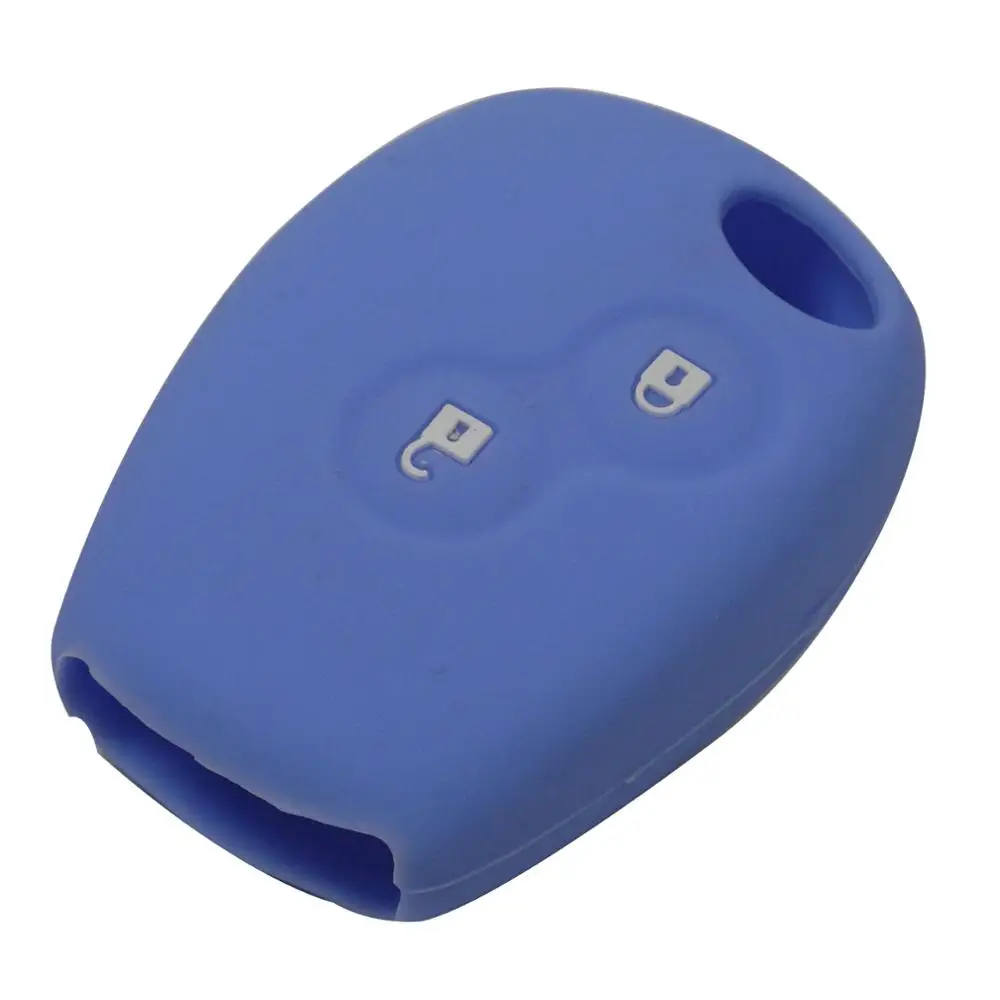 lightblue 2 кнопки силиконовый резиновый автомобильный чехол для дистанционного ключа для Renault Kangoo DACIA Scenic Megane Sandero Captur Twingo Modus - Цвет: lightblue