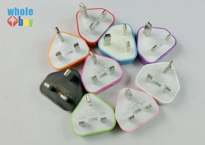 100 шт. цветное зарядное устройство для iphone 5 с USB-разъемом | Электроника