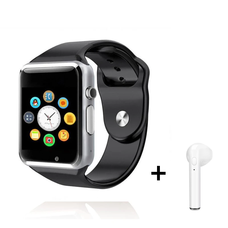 Silver A1 наручные часы Bluetooth Смарт часы Спорт Шагомер с sim-камерой Smartwatch С подарочной коробкой для Android iPhone PK iwo 8 GT08 V8 - Цвет: Silver