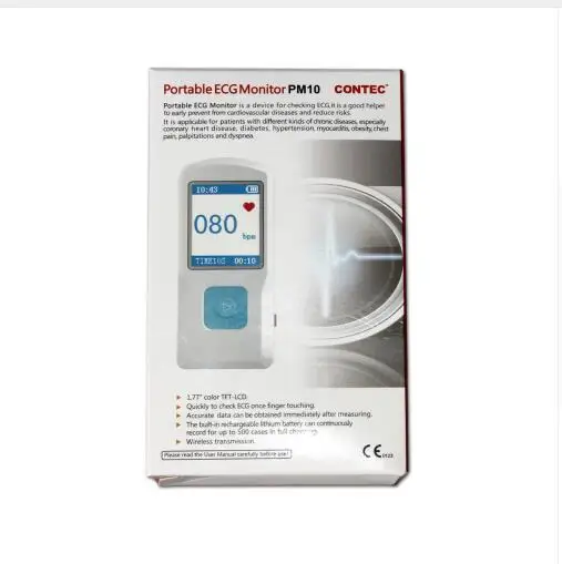 Перезаряжаемый портативный ЭКГ монитор PM10 Bluetooth Мобильный App Датчик ЭКГ, CONTEC US