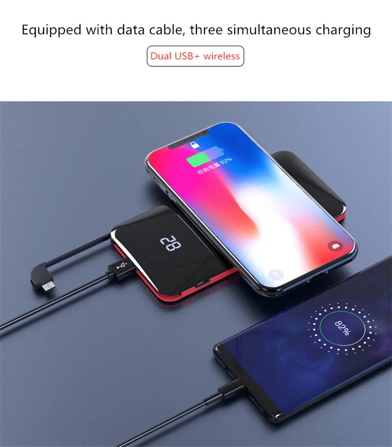 Настоящее 10000 мАч ЖК-цифровой дисплей Зарядка сокровище для huawei/Xiaomi банк питания для iPhone/samsung Внешнее зарядное устройство