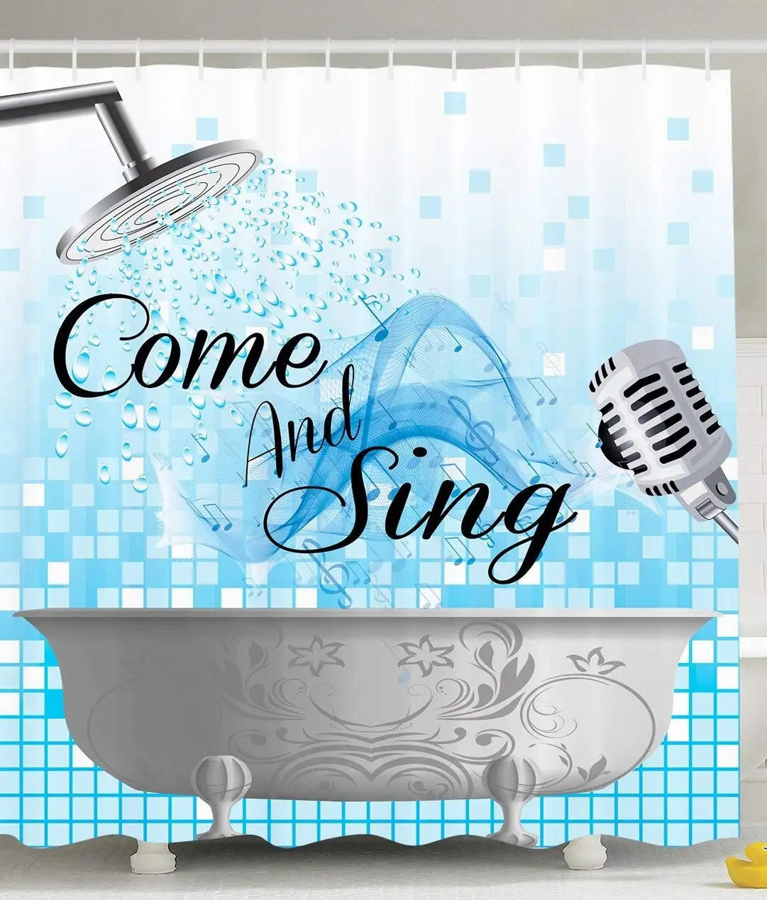 Смешные занавески для душа цитаты приходят и поют веселый музыкальный подарок