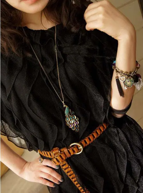 Европейские модные яркие ожерелья и подвески в стиле ретро с голубым камнем