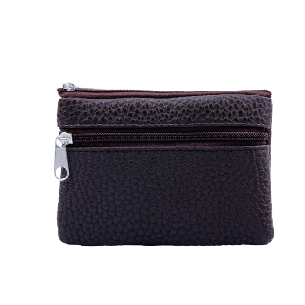 Шоколад Aelicy New Solid Simple Men Women Wallets PU Leather Bag Zipper Clutch Coin Purse Mini Zipper Carteira Feminina - Цвет: Шоколад