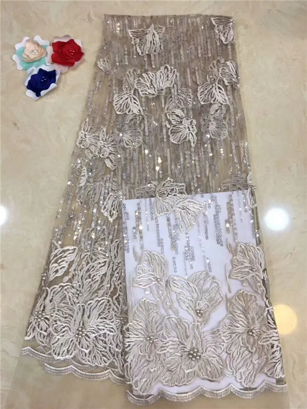 Высокое качество нигерийские бусины кружевные ткани 2018 розовые с Suqins