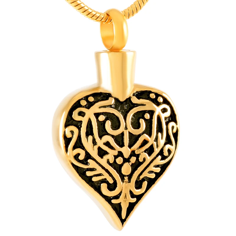 

IJD9299 цветочное раннее ожерелье для золы с гравировкой из нержавеющей стали сердечко Кремация-подвеска-сувенир